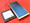 Docomo Fujitsu F-11C Metal Edge Phone Blue Front
