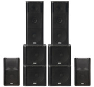 2 x QSC KW153 1000W 15" 3-way PA Speakers, 2 x QSC K12 1000W 12" Speakers and 4 x QSC KW181 1000W 18" Subwoofers