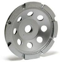 This single row cup wheel is designed for rough surface grinding on concrete.
