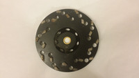 Spike wheels are designed for removal of mastics and coatings. Random placed diamond segment spikes allow for an aggressive grind with out loading or gumming up.

Core helps withing keeping blade cool.