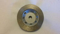 4" Threaded Continuous Rim Diamond Cup Wheel. (Great for smoothing of edges in the concrete polishing process.)