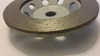 4" Threaded Continuous Rim Diamond Cup Wheel. (Great for smoothing of edges in the concrete polishing process.)
Reduces gouging leaving smoother concrete.