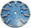 Heavy-Grind Diamond Plates are the best solution for large areas of thin coating removal, leveling and smoothing high spots in concrete, and work very well for concrete cleaning. Their segments are designed for aggressive grinding of concrete to make short work of your larger projects.