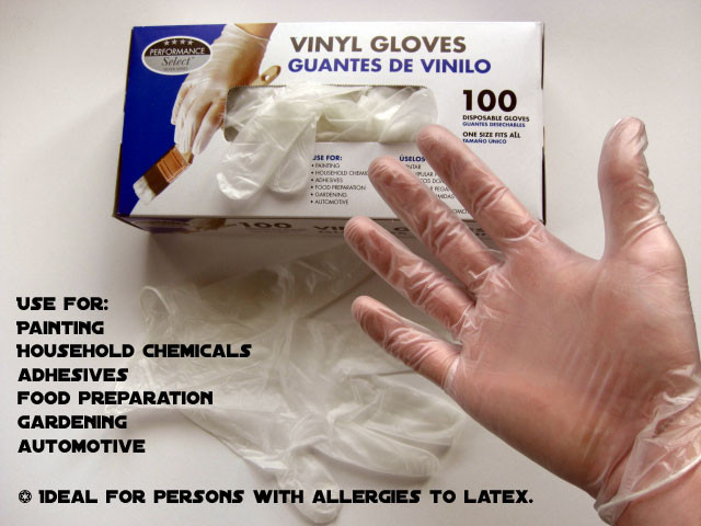 powdered vinyl gloves