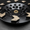 7" Arrow Diamond Cup - Designed for aggressive grinding of concrete, glue and light coating removal) High segments offer extended life! Also available in thread-on High hub cup wheel.
