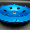 6 segment PCD  Cup Wheel(great for removal of heavy epoxy, coatings, mastic, glues or even fast stock removal of concrete.)
Eliminates gumming up of segments.