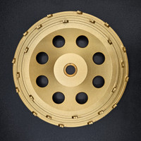  PCD Chip Cup Wheels designed with a high quality PCD providing fast production. (Excellent for removing thin mil epoxy coatings, paint, and mastic.)

Each PCD segment is on its own rail for stability to help hold the chips on the cup longer.
