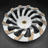 L - segment Diamond cup wheels (Designed for aggressive grinding. The diamond L shape with the point of the L leading results in a cup wheel that will grind and remove at rapid rates.)
 Aggressive grinding for machines for surfaces such as terrazzo, concrete ,and similar surfaces.