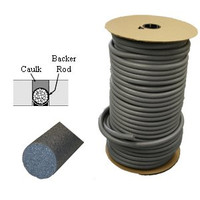 Closed Cell Backer Rod available in multiple diameters and lengths Meets ASTM C1330, ASTM D5249 For Use with Cold Applied Sealants Closed Cell Polyethylene Foam Nonimpregnated, nonstaining, and nonbleeding Inert and does not adhere to sealants Meets all requirements of the 1990 Clean Air Act Is a "Domestic End Product" as defined by the Buy American Act , Title 41 USC 10 Closed cell backer rods are designed to limit the depth of sealants, help the sealant assume an hourglass shape (which prolongs sealant life), and serve as a bond breaker to prevent bottom-side adhesion. Backer rods do not stain sealants, and are chemically inert. They are non-gassing, non-exuding, and virtually dust-free. Due to physical and chemical inert nature, backer rod is compatible with virtually all known cold sealants, including self-leveling sealants - butyl, polysulfide, acrylic polyurethane, silicone, and most other cold-applied sealants Diameter of Rod: 3/4" Feet per Roll: 1100ft Joint Preparation and Installation: Clean all joints. Remove any concrete form-release agents, curing compound residue, laitance, and any other foreign materials. To ensure good bond, joints must be clean and dry when the new sealant is installed. Air compressors must be equipped with traps for oil and moisture removal. Install backer rod at depth recommended by sealant manufacturer - use a blunt tool. Commonly used in expansion/contraction joints such as: Curtain Wall Partitions Bridge and Highway Construction Parking Decks Pre-Cast Assemblies Glazing Applications Panel Systems