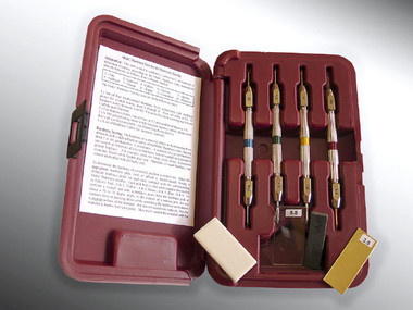 Moh's Hardness Test Kit Testing will save money, reduce diamond wear and decrease time spent on the floor. Each kit comes with a storage case and range of picks.