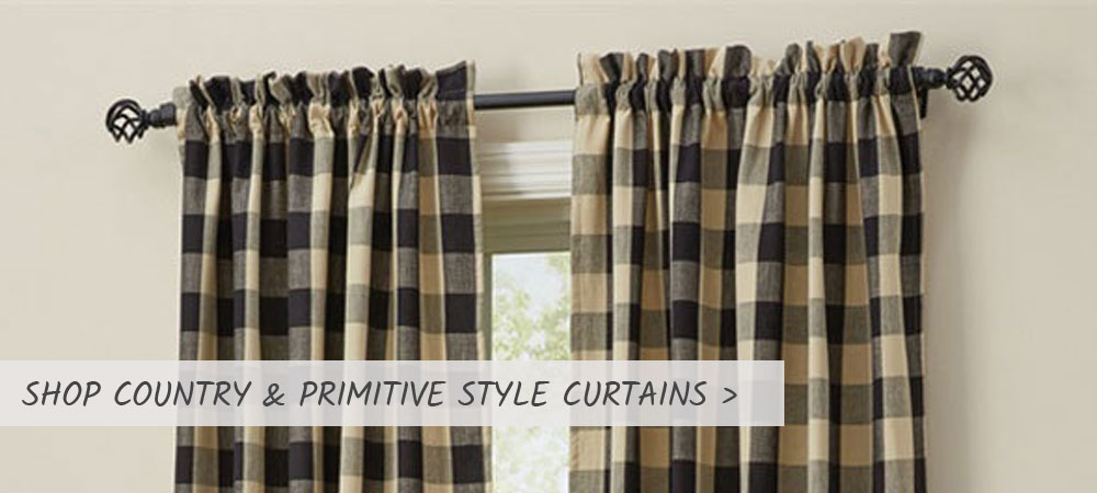 Primitive Country And Rustic Decor For The Home   Country Primitive Curtains  26760 