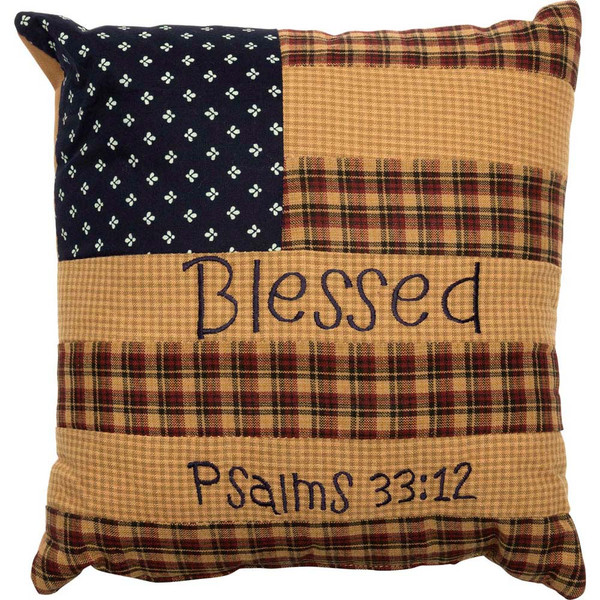 Patriotic Patch 10" Blessed Accent Pillow