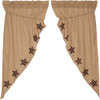 Bingham Star Applique Stars Prairie Curtain Set