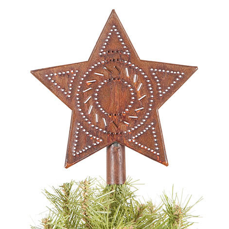 Star Tree Topper in Rustic Tin