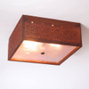 Square Ceiling Light Finished in Rustic Tin