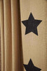 Burlap Natural Black Stencil Star Short Panel Set Closeup