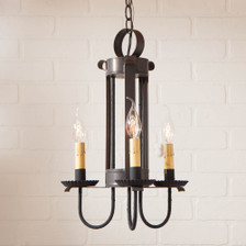 Madison 6 arm Pierced Tin Chandelier in Black FinishPrimitive Country Lights 