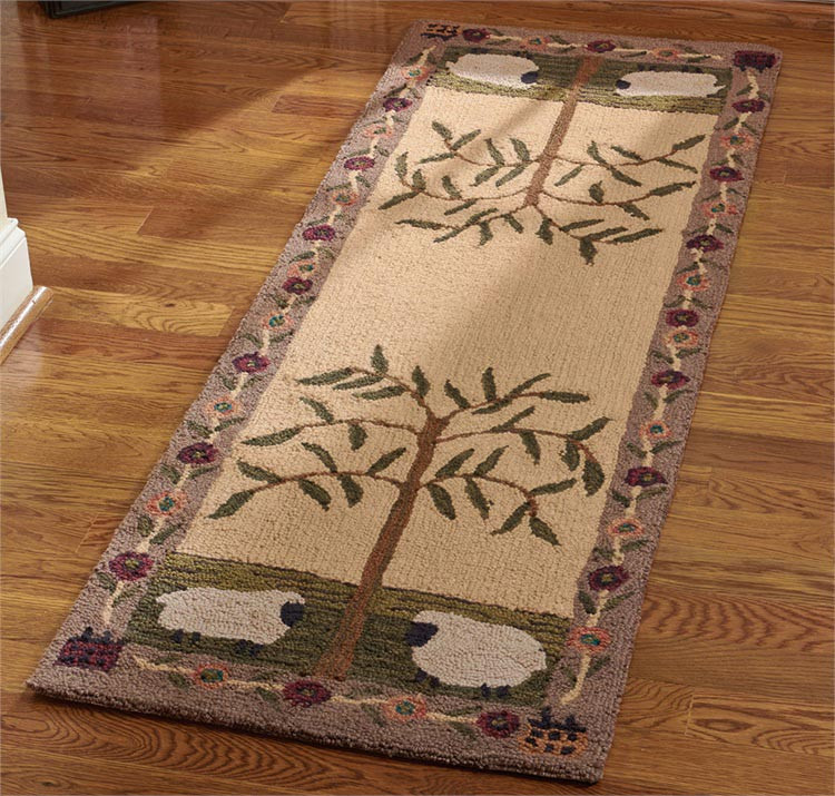 Willow And Sheep Hooked Rug Runner By Park Designs Of Balloon Rug