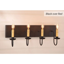 Four-arm Vanity Light in Black over Red