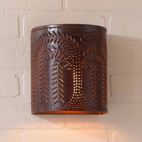 Willow Sconce Light in Rustic Tin