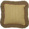 Tea Cabin Green Plaid Fabric Ruffled Pillow