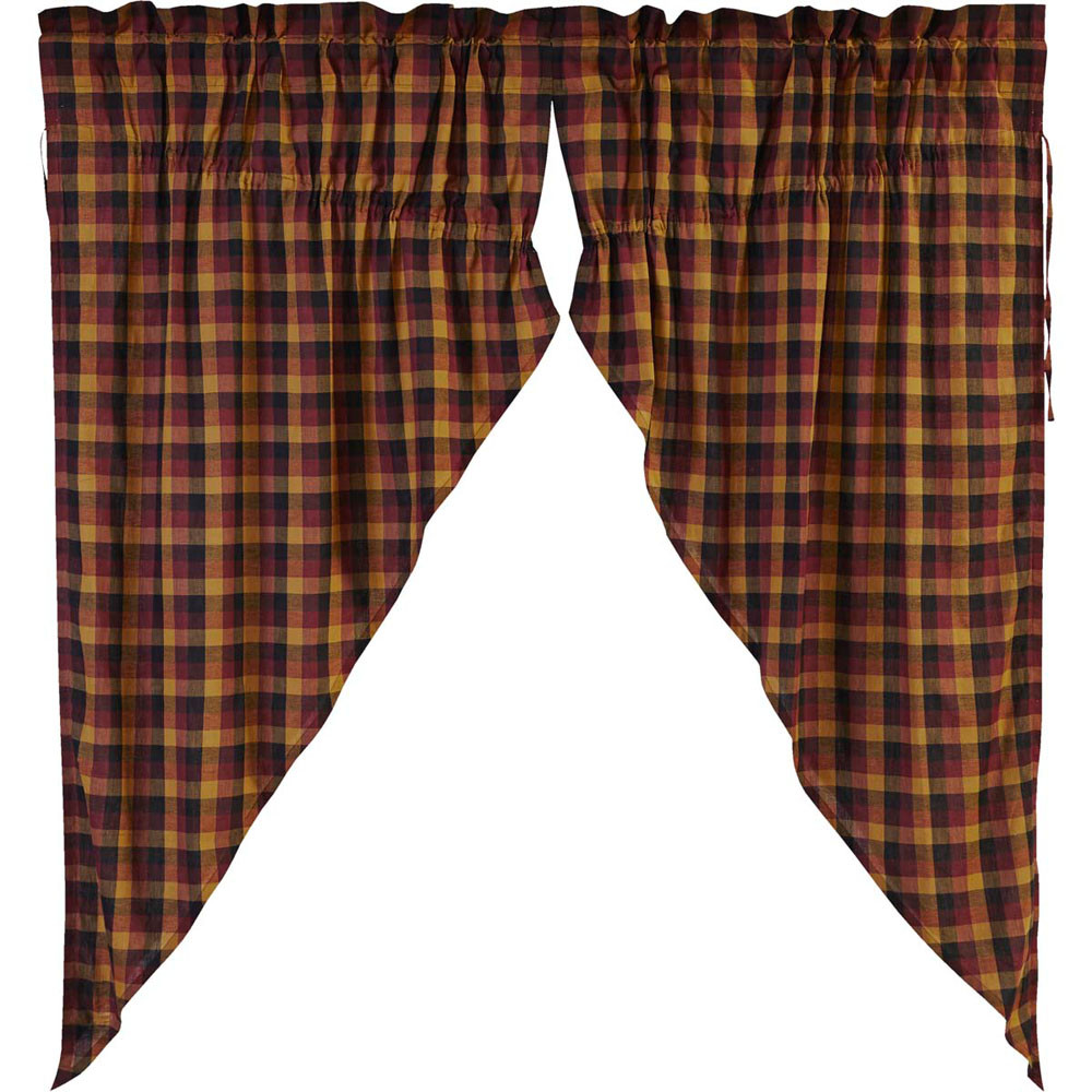 VHC Brands Primitive Check Prairie Curtain