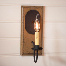 Fireplace Single Arm Wall Sconce in Blackened Tin by Irvin's Country Tinware 