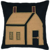 Primitive House Pillow 18" x 18" - Front
