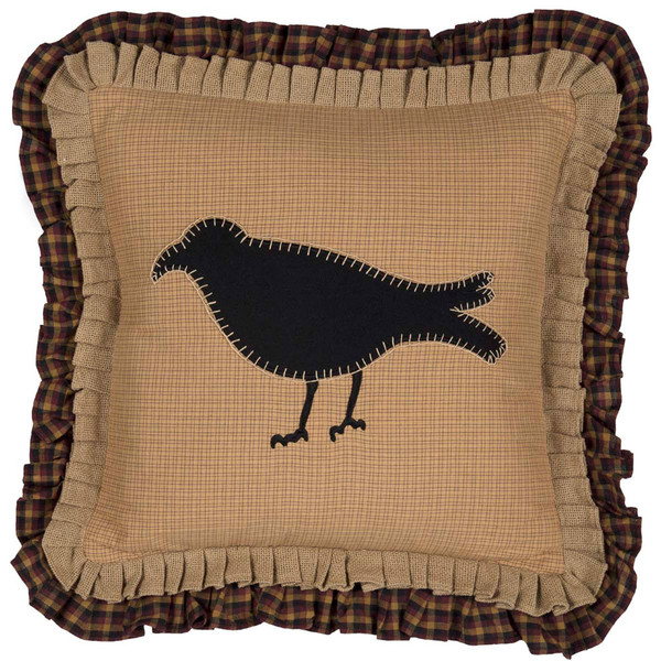 Primitive Crow Pillow 18" x 18" - Front