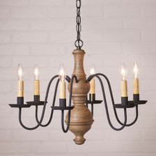 LYNCHBURG 5-ARM WOOD CHANDELIER--4 Color CHOICES/PRIMITIVE COUNTRY LIGHTING 
