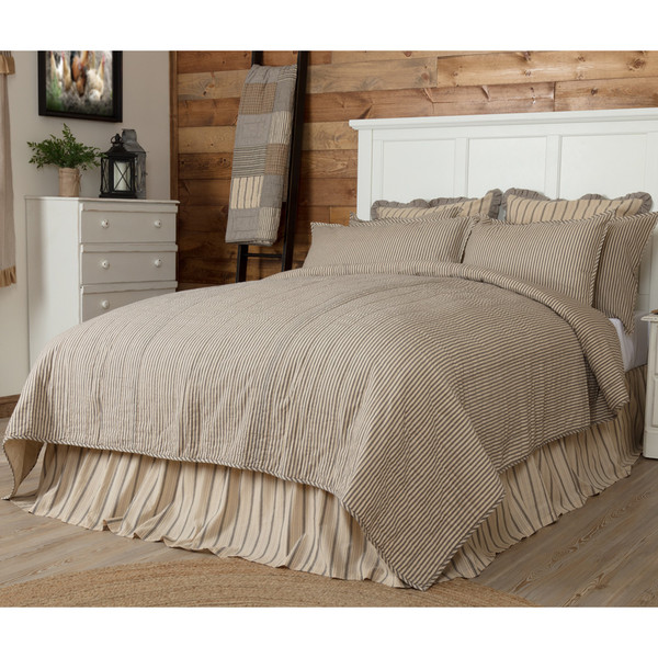 Sawyer Mill Ticking Stripe Twin Quilt Coverlet