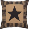 Black Check Star Quilted Euro Sham - Front