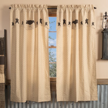 Kettle Grove Short Panel w/attached Applique Crow and Star Valance