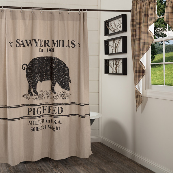 Sawyer Mill Pig Shower Curtain