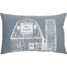 Sawyer Mill Blue Barn Pillow 14" x 22"