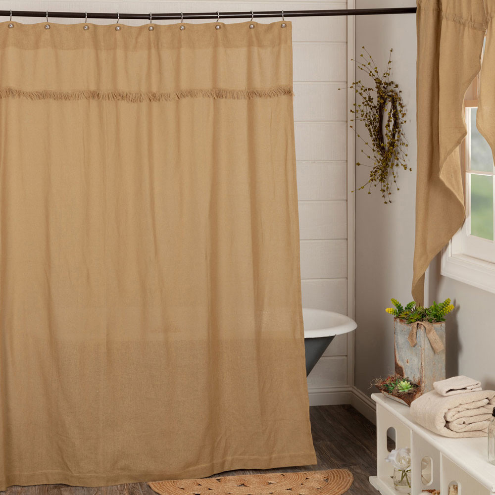 VHC Brands Burlap Shower Curtain
