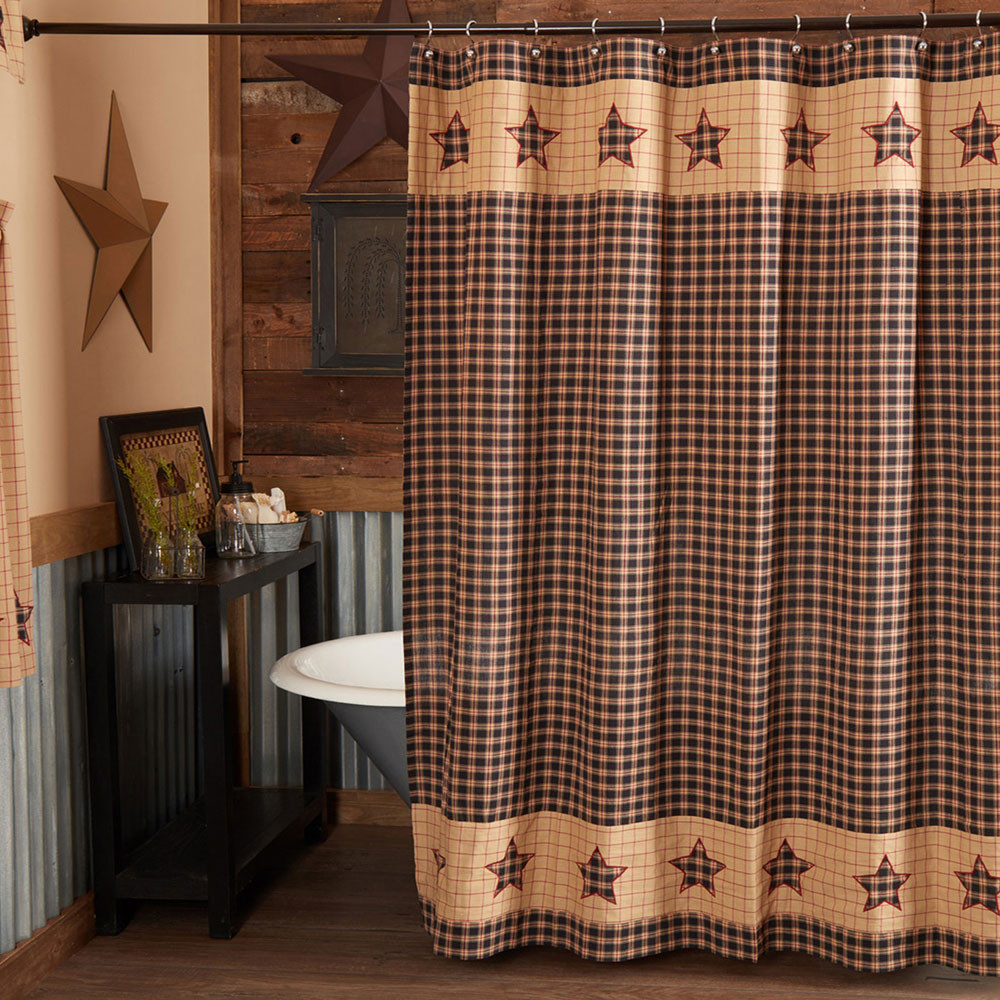 VHC Brands Bingham Star Shower Curtain - Thumbnail 3