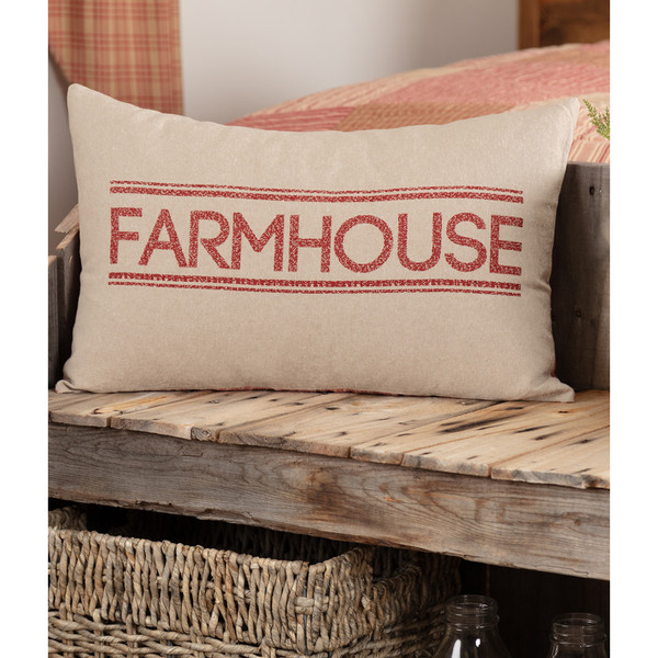 Sawyer Mill Red Farmhouse Pillow 14" x 22"