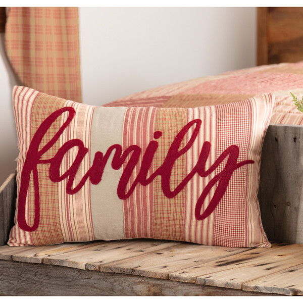 Sawyer Mill Red Family Pillow 14" x 22"