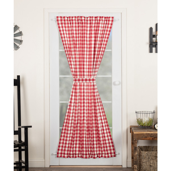 Annie Buffalo Red Check Door Panel Curtain