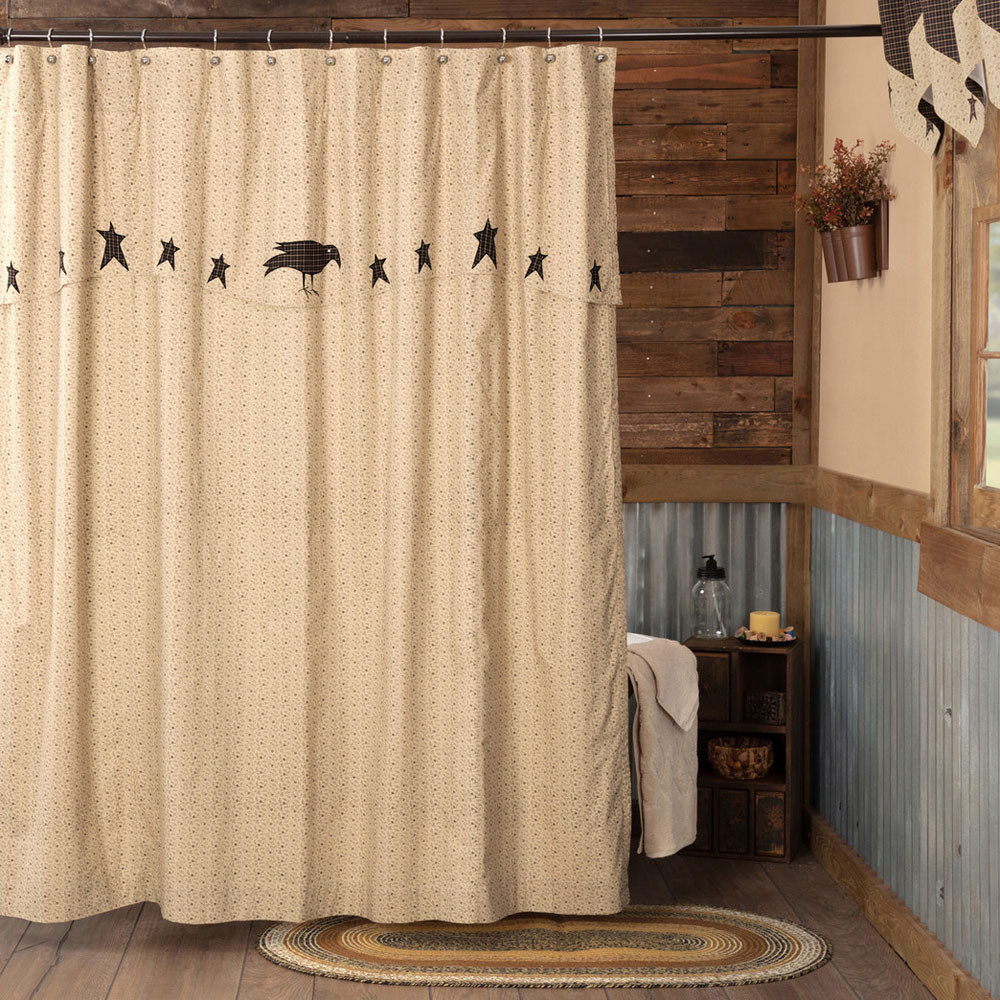 Kettle Grove Shower Curtain With Attached Valance By Vhc Brands