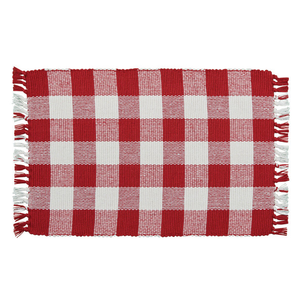 Wicklow Yarn Placemat Set - Red and Cream