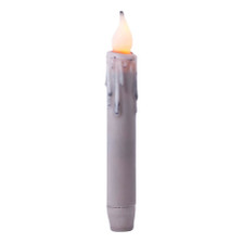 7" Gray Battery Operated Taper Candle with Timer