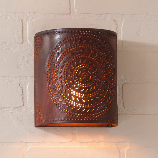Chisel Sconce Light in Rustic Tin