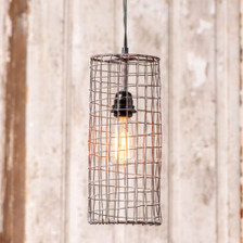 Wire Cylinder Pendant in Antique Brown