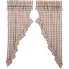 Annie Buffalo Portabella Check Ruffled Prairie Curtain Set