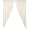 Burlap Antique White Prairie Curtain Set