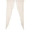 Burlap Antique White Long Prairie Curtain Set