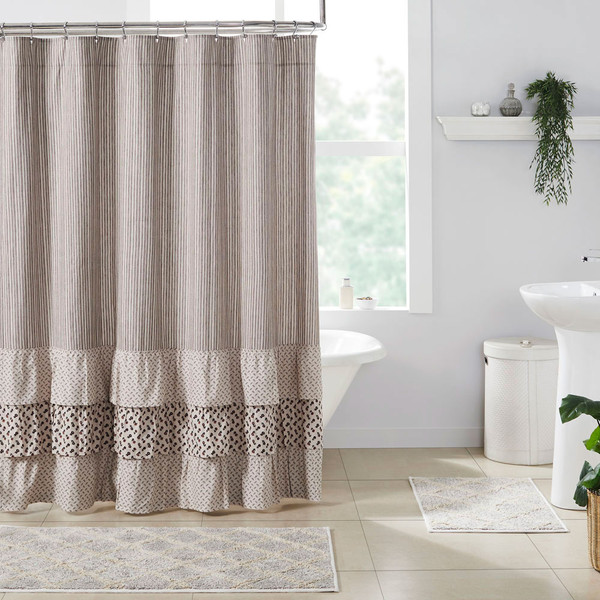Florette Ruffled Shower Curtain by VHC Brands