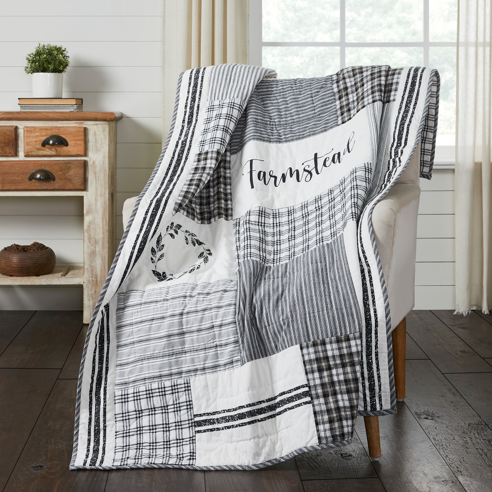 VHC Brands Sawyer Mill Stenciled Patchwork Throw